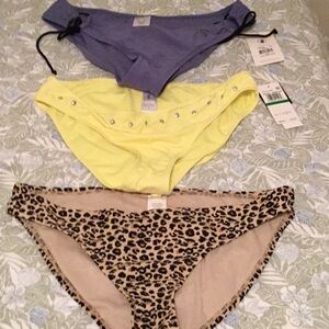 3 pair of bikini bottoms